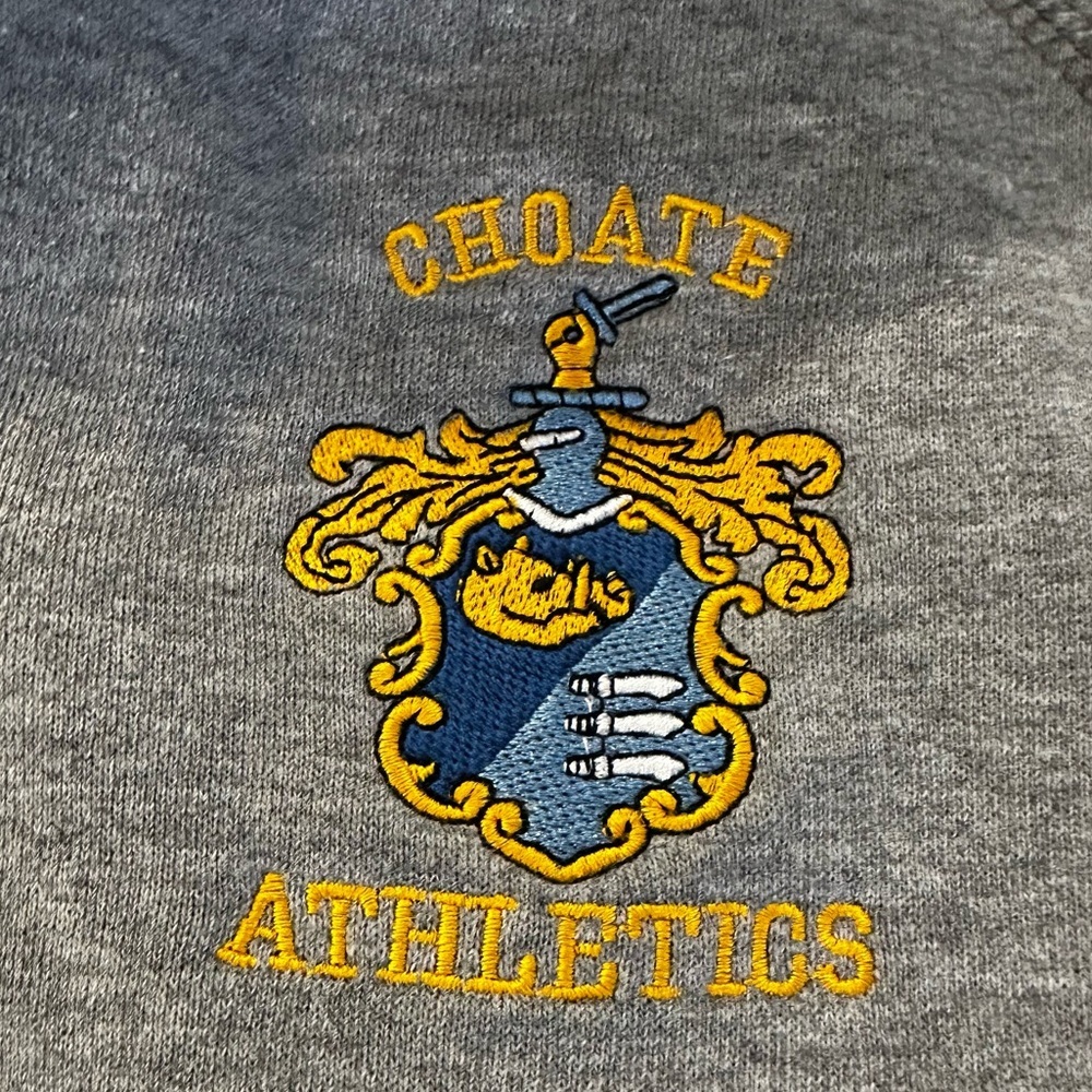 New Wave Oxford Gray 1/4 Zip Sz: S Embroidered Choate Rosemary Hall athletics.